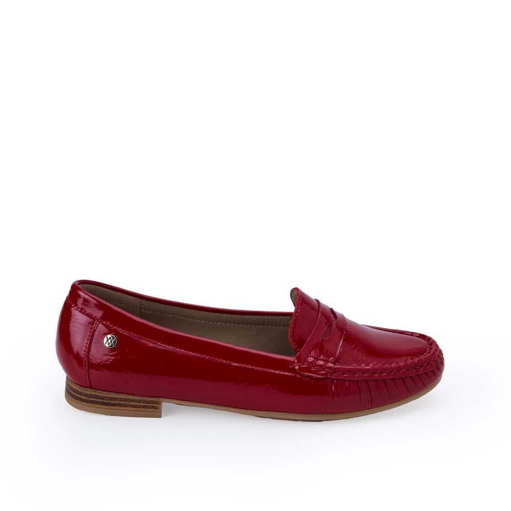 Zapato Mocasín Casual AVE-2511 Rojo Viale Cuero